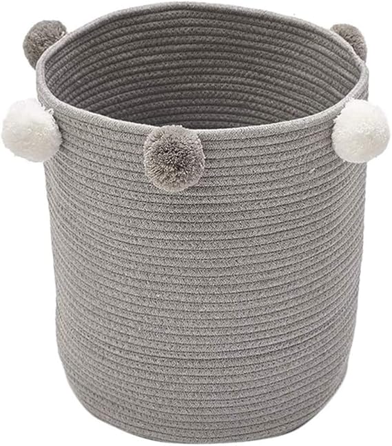 HBIAO Cesta de Cuerda de algodón Tejida, Cesta de lavandería Sucia de