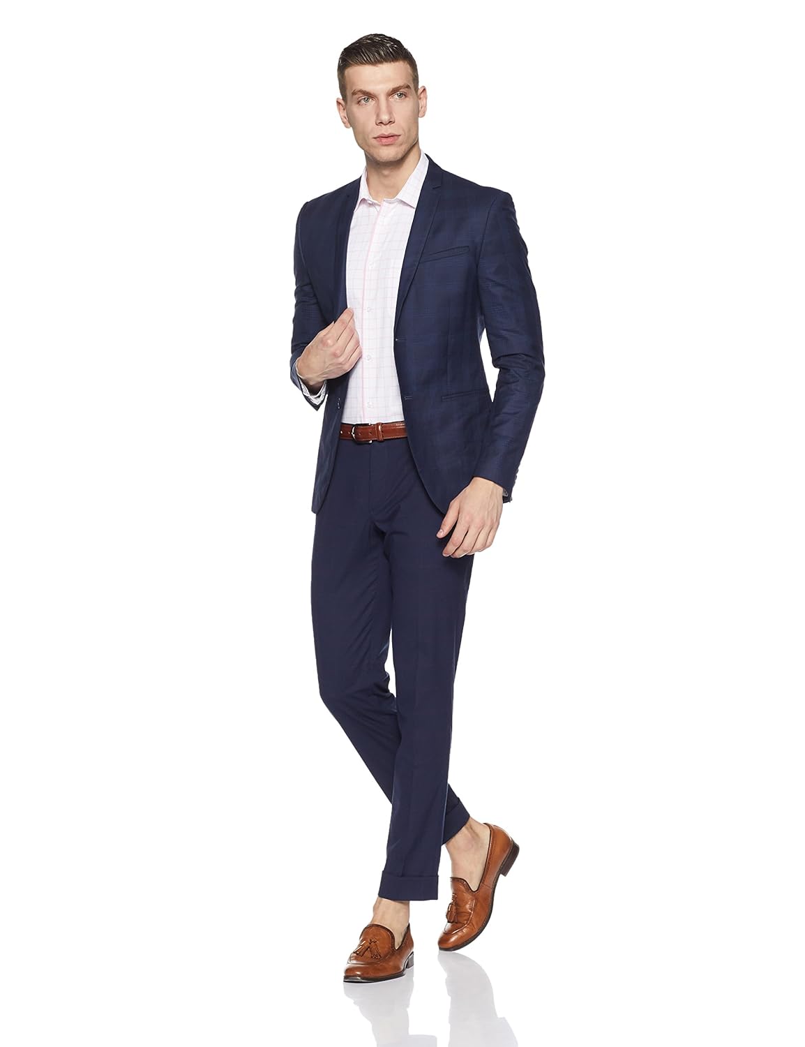 peter england men's solid slim fit formal shirt