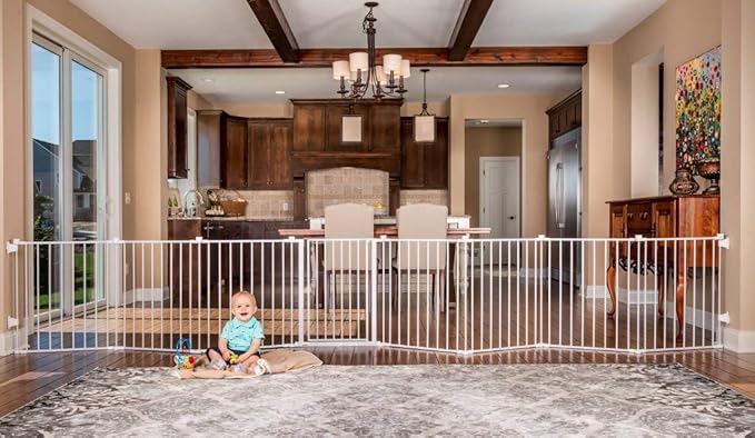 regalo 2 in 1 super wide safety gate and playard