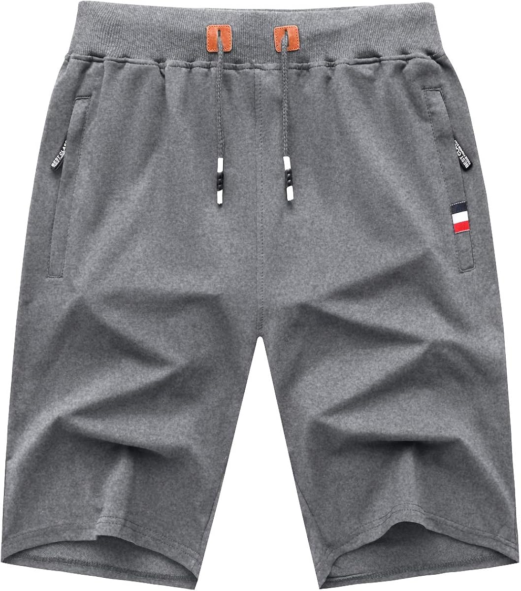 GEEK LIGHTING Mens Shorts Casual Comfortable Workout Shorts Drawstring Zipper Pockets Elastic Waist at  Men’s Clothing store