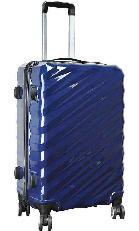 Lioncrown Curve Polycarbonate 65cm Hard-Sided Check-in Luggage | Trolley Bag (Navy Blue)
