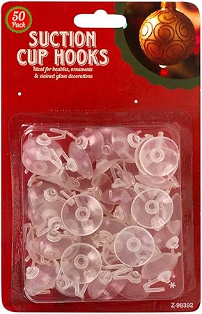 50 Piece Clear Suction Cup Hooks Christmas Small Sucker Pad