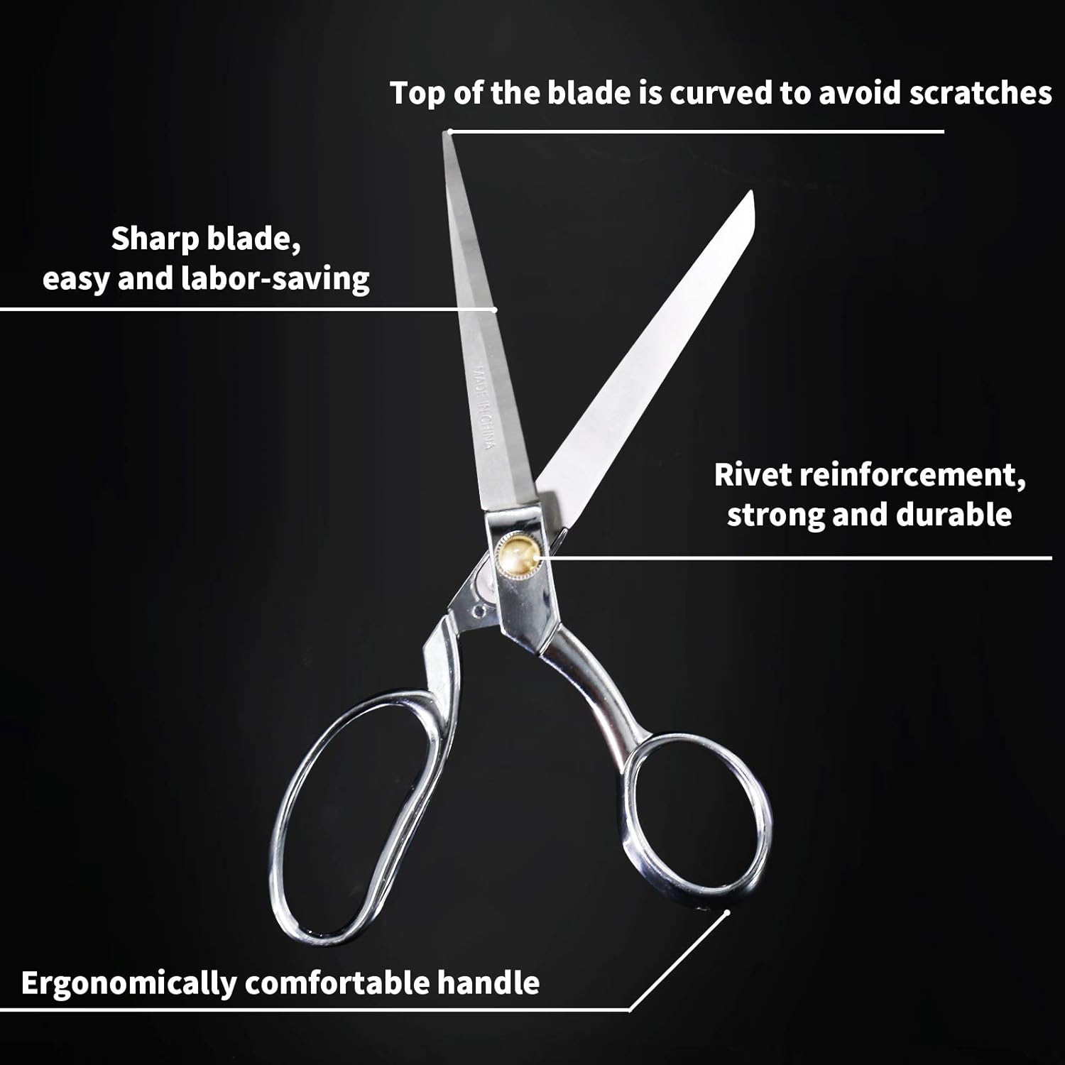 YYP Dressmaking Scissors, Stainless Steel Heavy Duty Dressmaker Fabric