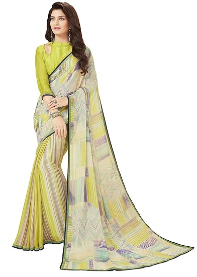 Womens Printed Criva Crepe Saree(FT6003B_Multi-Coloured)