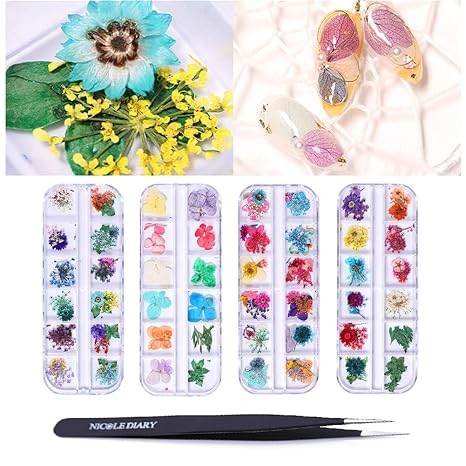 Nicole Diary Fleurs Séchées Pour Nail Art 48 Couleurs Fleurs