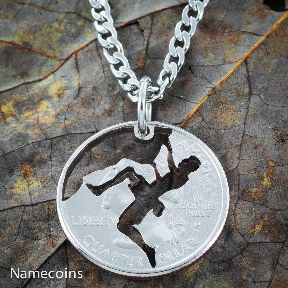 Rock Climber Necklace, climber jewelry, Hand Cut from a coin, By NameCoins
