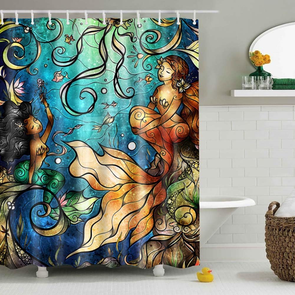 Messagee Modern Art Fabric Waterproof Shower Curtain Lovely Decor Pleasing Design