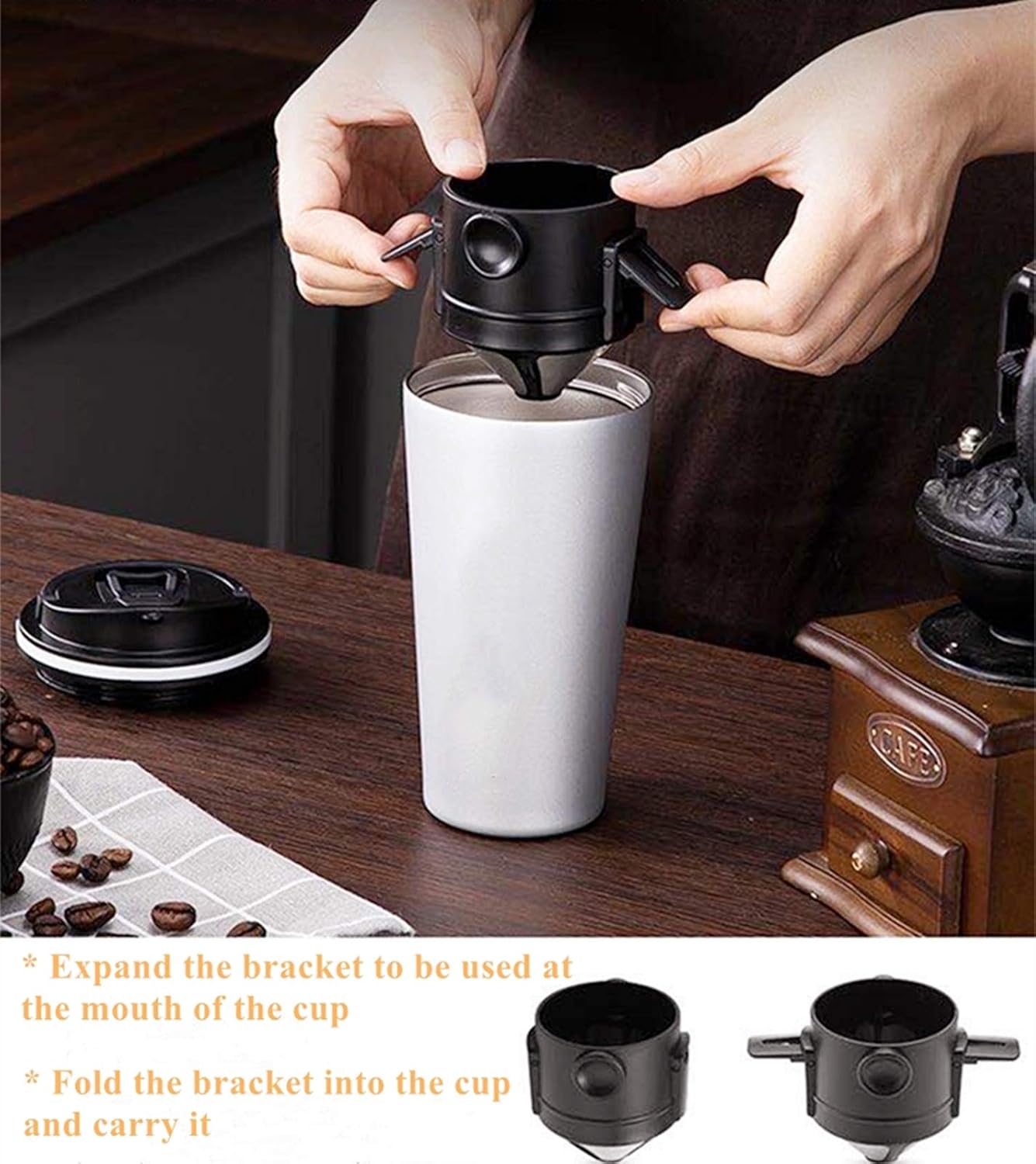 Pour Over Coffee Maker 1-2 Cup, Reusable Cone Coffee Dripper Filter - Image 4