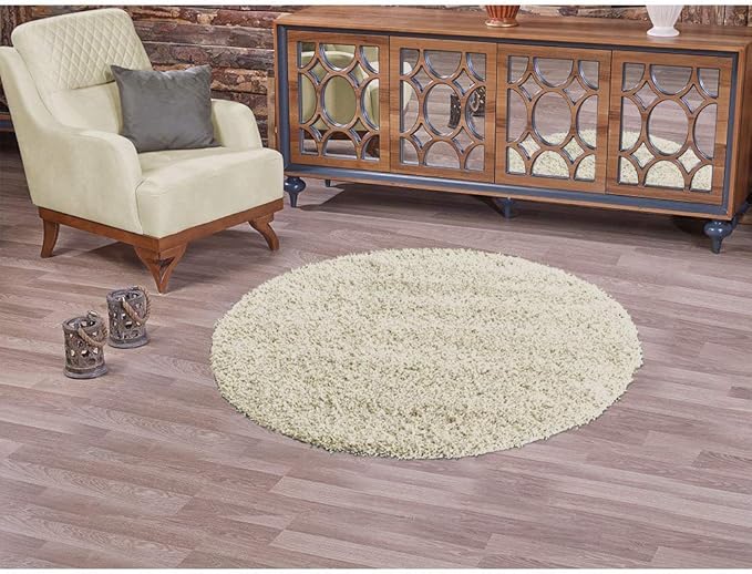 fell teppich beige rund