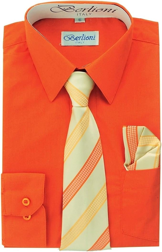 camisa naranja con corbata