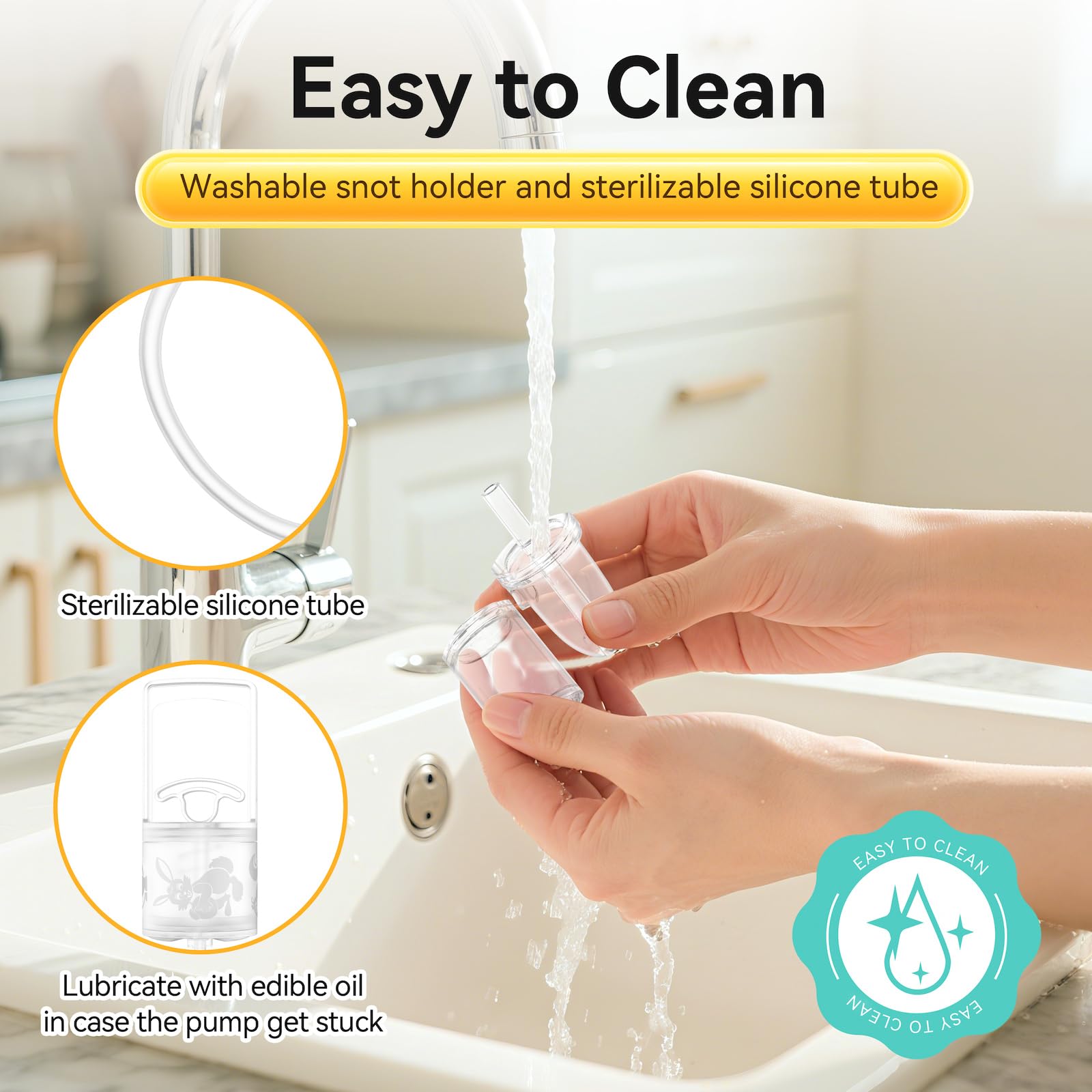 Nasal Aspirator for Baby and Toddler Nose Clearing with Hand Pump and Non-Invasive Tip for Quick, Quiet Suction, Co-Branded with CHIBOJI