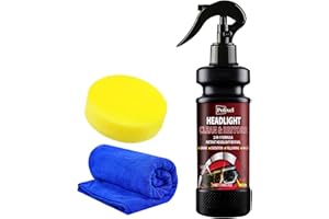 POLIXEL Headlight Cleaner Spray Headlight Restoration Removes Haze, Oxidation & Yellowing in Minutes Restores Clarity to Foggy & Yellow Headlamp Works on Car, Truck, Motorcycle - 4oz/120ml