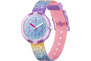 Flik Flak Kids' BPA Free-A Safe Watch Shine in Rainbow Quartz, Blue
