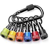 Enhanced Non-Slip 6Pcs Bit Holder, 1/4 Drill Bit Holders, Bit Holder Key Chain for Impact Driver Extension Bar Screwdriver & 