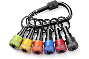 Enhanced Non-Slip 6Pcs Drill Bit Holder, 1/4 Bit Holder Key Chain, Quick Release Bit Holder for Impact Driver Extension Bar N