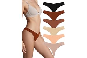 Dokeawo Womens Underwear Thongs, Seamless Underwear Thongs for Women Pack, Stretch Panties No Show Ladies Underwear