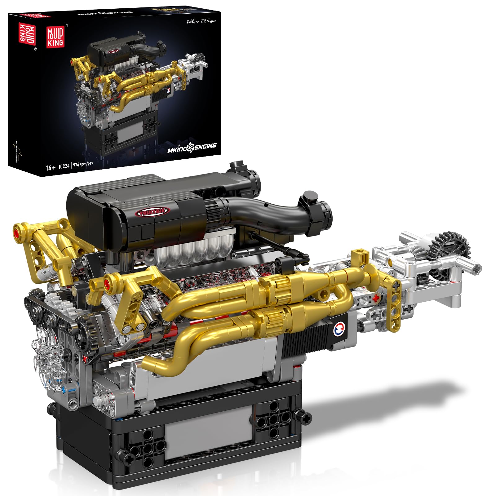 Photo 1 of Mould King V12 Engine Kits That Runs, Build Your Own Car Motor, Physical Science Experiment Models for Teens, STEM Model Kit, Building Blocks for Adults and Kids(974+PCS)