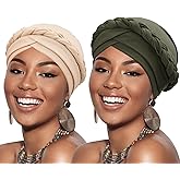 African Women Turban Caps Pre-Tied Twisted Turbans Head Scarf for Women Hair Wraps Cover Beanie Cancer Chemo Headwear