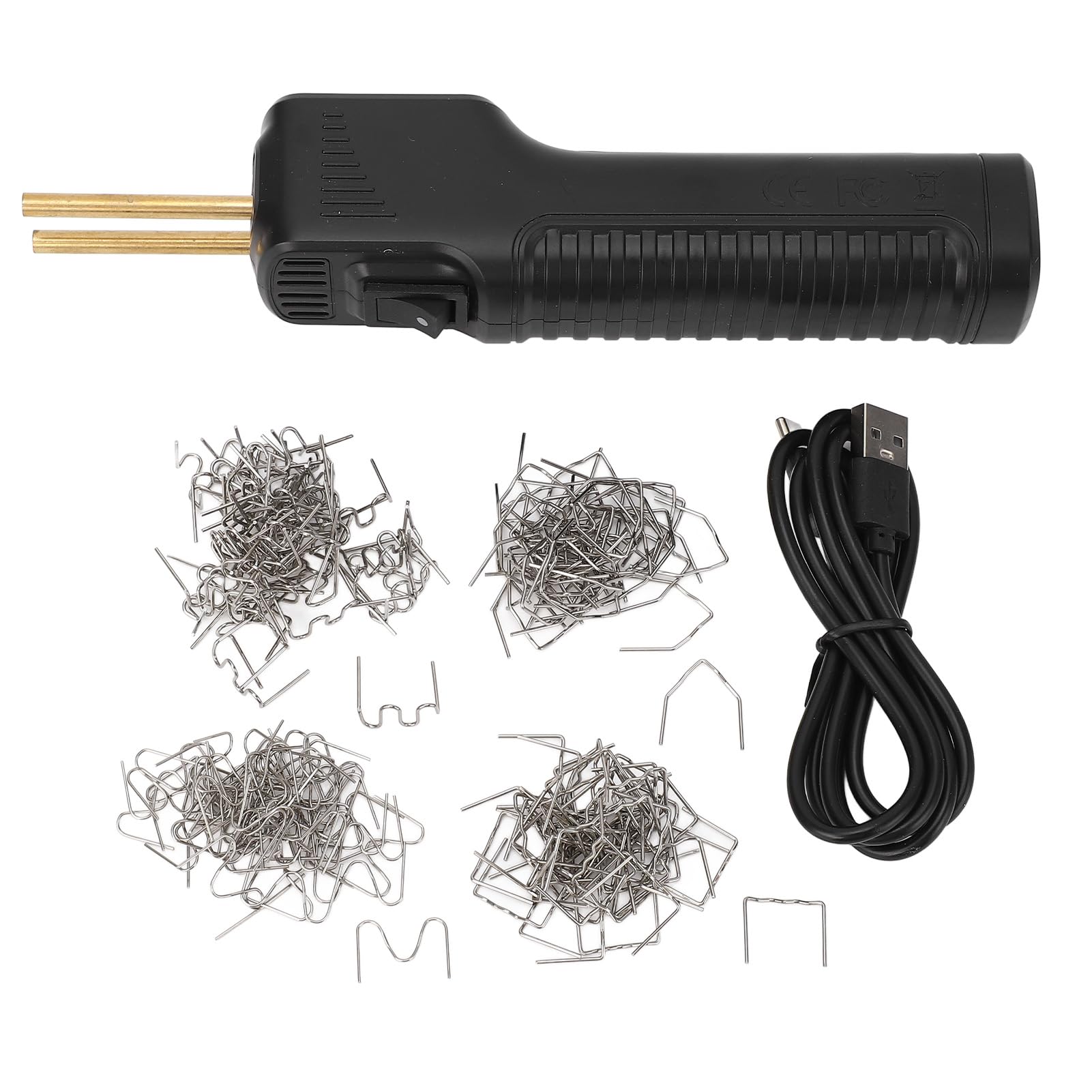 Plastic Welding Kit, Handheld Cordless Plastic Welder with 200Pcs Welder Staples, USB Rechargeable Plastic Staple Gun for Auto Bumper Crack Repair and Most Plastic Product Repair