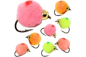 THE FLY CRATE ADVENTURE BY THE FLY The Fly Crate Dotted Glo-Bug Egg Fly Variety Assortment | Fly Fishing for Trout Salmon