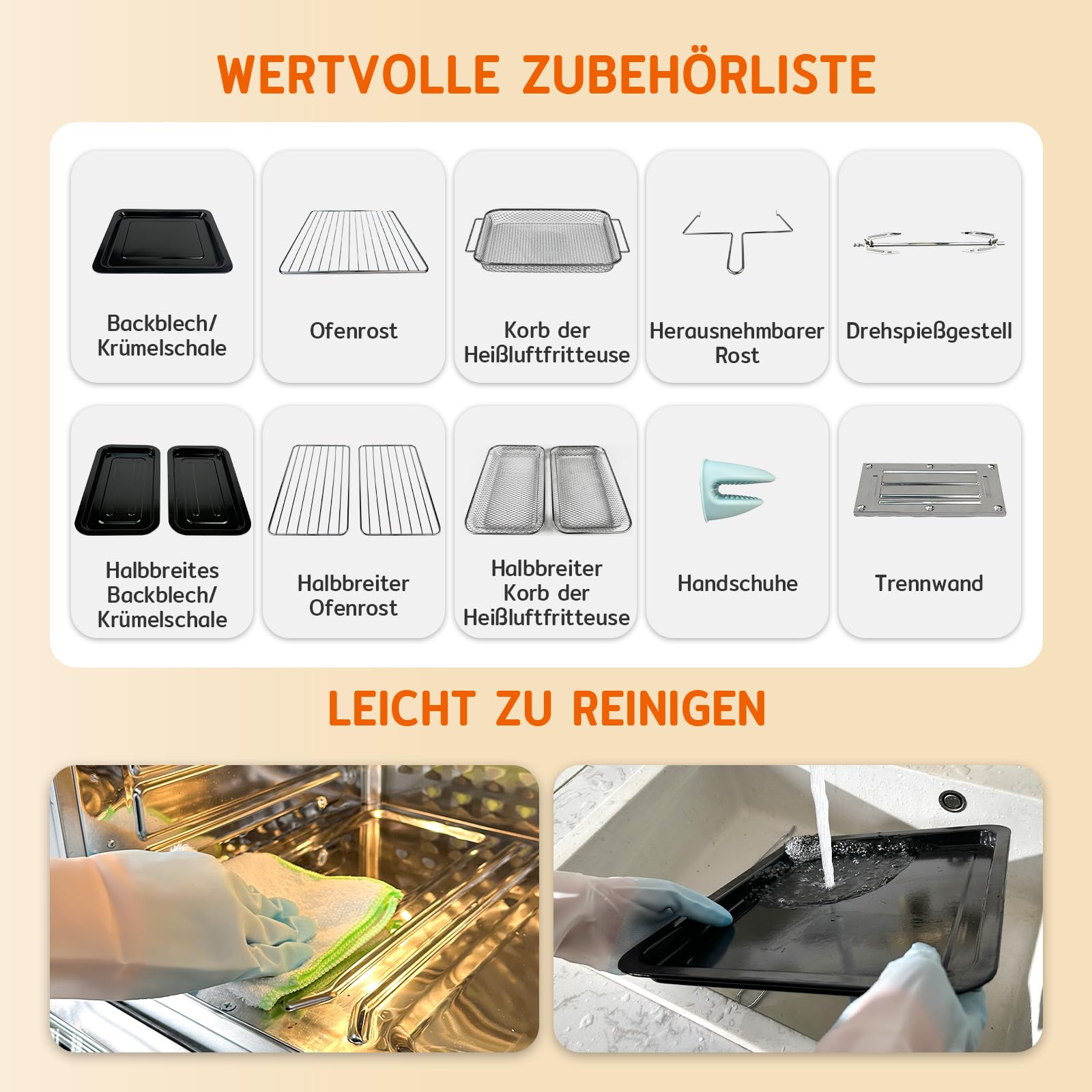HYSapientia 22L heißluftfritteuse 2 kammern XXL Minibackofen mit Umluft,LED-Touchscreen,10 Programmen, Heissluftfritteuse Dual Zone airfryer Oven,Zwei Kochmodi mit Teilerplatte,Edelstahl,Rotisserie 8
