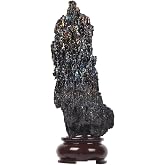 Justinstones Carborundum Stone Raw Rainbow Silicon Carbide with Stand Specimen Healing Reiki Home Decoration