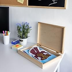 Creative Deco A4 Wooden Storage Box Unpainted Plain