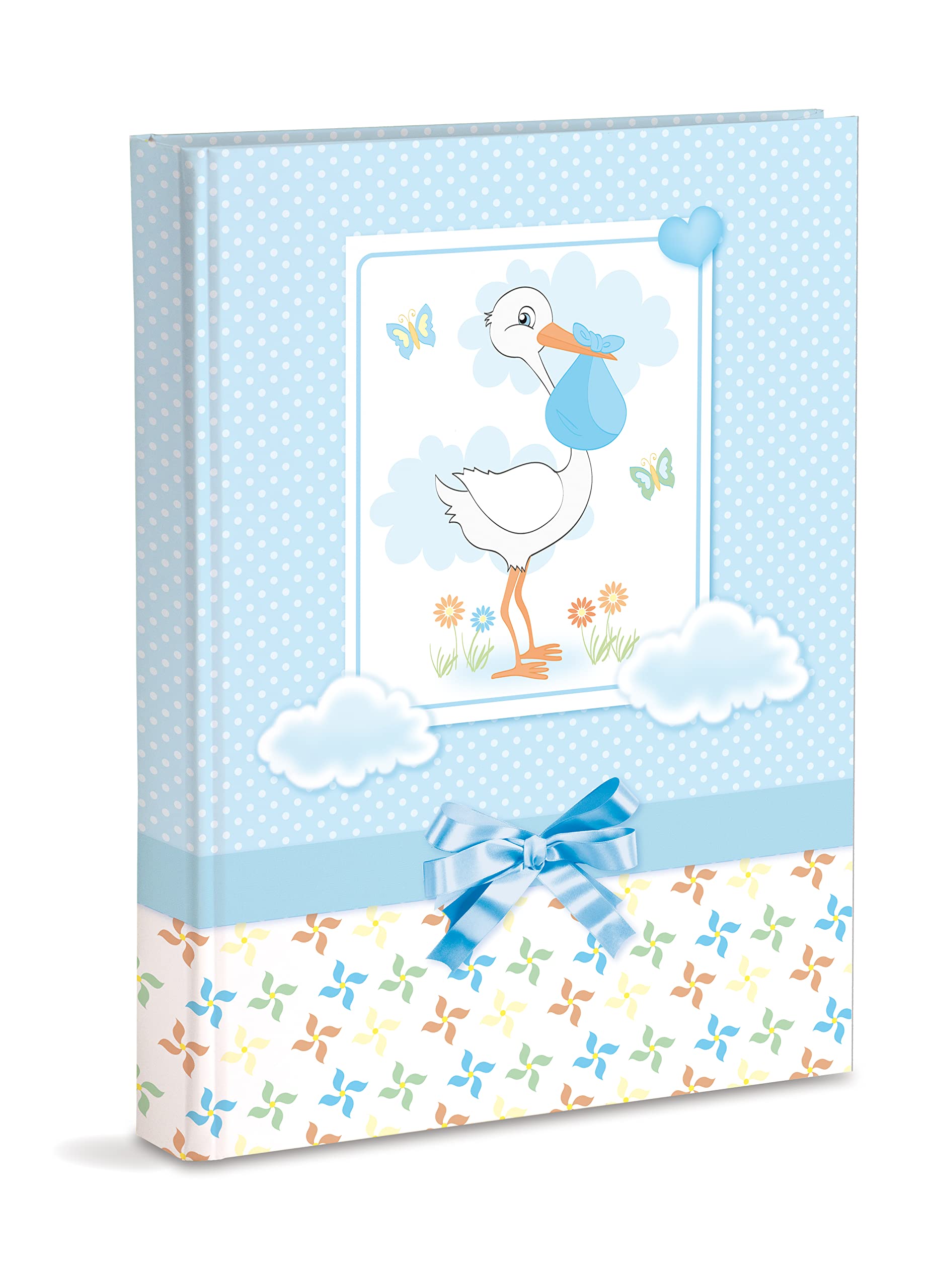 Birth Photo Album cm 21 x 28 cm with Pockets Contains 200 Photos cm 13 x 18 cm Blue Stork