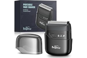 Brightup Electric Foil Shavers for Men, Mini Electric Razor for Shaving Face, Compact Travel Shaver with Floating Blades, Waterproof Wet/Dry Razor USB C Rechargeable