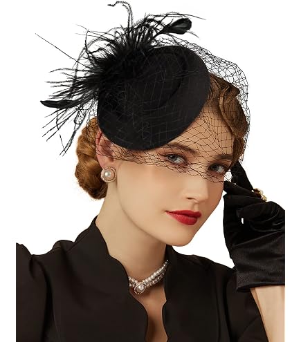 Z&X Vintage 1920s Wool Felt Flower Fascinator Pillbox Hat  display picture 1
