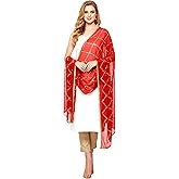 Chandrakala Chiffon Dupatta for Women, Shawl Scarf Wrap Chunni (D238-P)