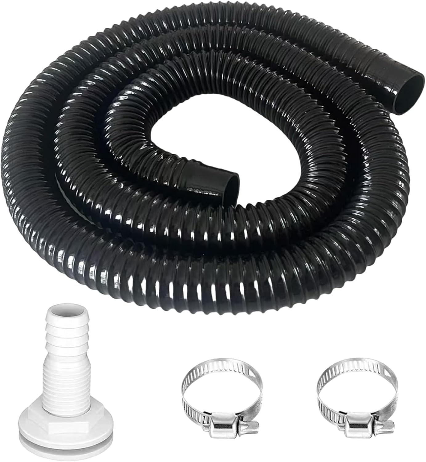 Photo 1 of 1-1/8inch Bilge Pump Hose Kit, Bilge Pump Installation Kit, 7 Ft of Kink-Free Flexible EVA Hose Includes 2 Hose Clamps and Thru-Hull Fittings