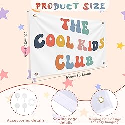 Yinkin The Cool Kids Club Wall Banner Playroom
