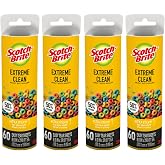 Scotch-Brite 50% Stickier Large Surface Lint Refill, 240 Sheets Total,4Pack | Designed for Removing Fur + Fluff on Couches, Clothes, Dog and Cat Beds, &amp; More, 60 Easy-Tear Adhesive Sheets Per Roll