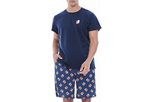 Yoimira Mens Pajamas Set Summer 2-Piece Pjs Sleepwear Short Sleeve Lightweight​​