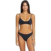 Volcom Women's Crop Bikini Top – Seamless Swim Top with Cropped Fit, Adjustable Straps, and Removable Cups