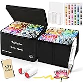 Taotree Alcohol Brush Markers Art Supplies, 121 Colors Dual Tip Art Coloring Markers Pens, Brush & Chisel Tip Sketch Pens, Drawing Supplies Gift for Artist Adult Coloring Book Painting, Sketching