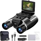 12x32 Digital Binoculars with Camera, 48MP 2.5K Video for Bird Watching | 2.4" LCD 12x32 Binoculars Camera 48MP 2.5K Video Recorder for Sports Outdoor Hunting Concerts Includes 32GB Card