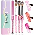 Saviland 3pcs Acrylic Nail Brush Set: Size 6,8,12 Professional Nail Brushes for Acrylic Application Acrylic Powder Nail Art Extension & 3D Carving Manicure Tools for Beginners Home DIY