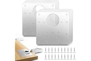 Cabinet Hinges Repair Plate, 8 Pcs Stainless Steel Hinge Repair Brackets, Hinges Repair Fixing Plates for Kitchen Cabinets, T