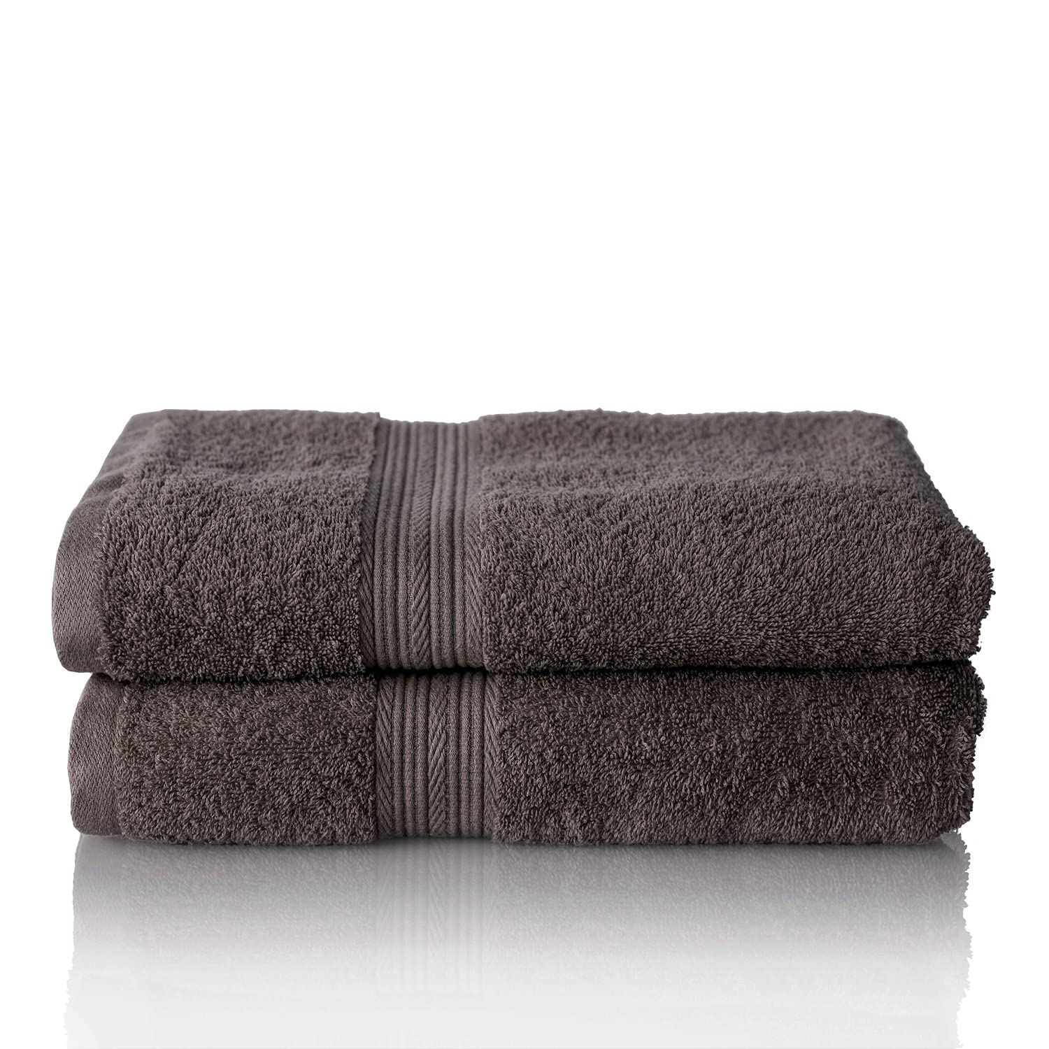 Glart Premium Set of Terry Hand Towels, Range of Terry Towels in 6 Colours and 5 Sizes, Colour: Anthracite, 2X Bath Towels 70 X 140 cm