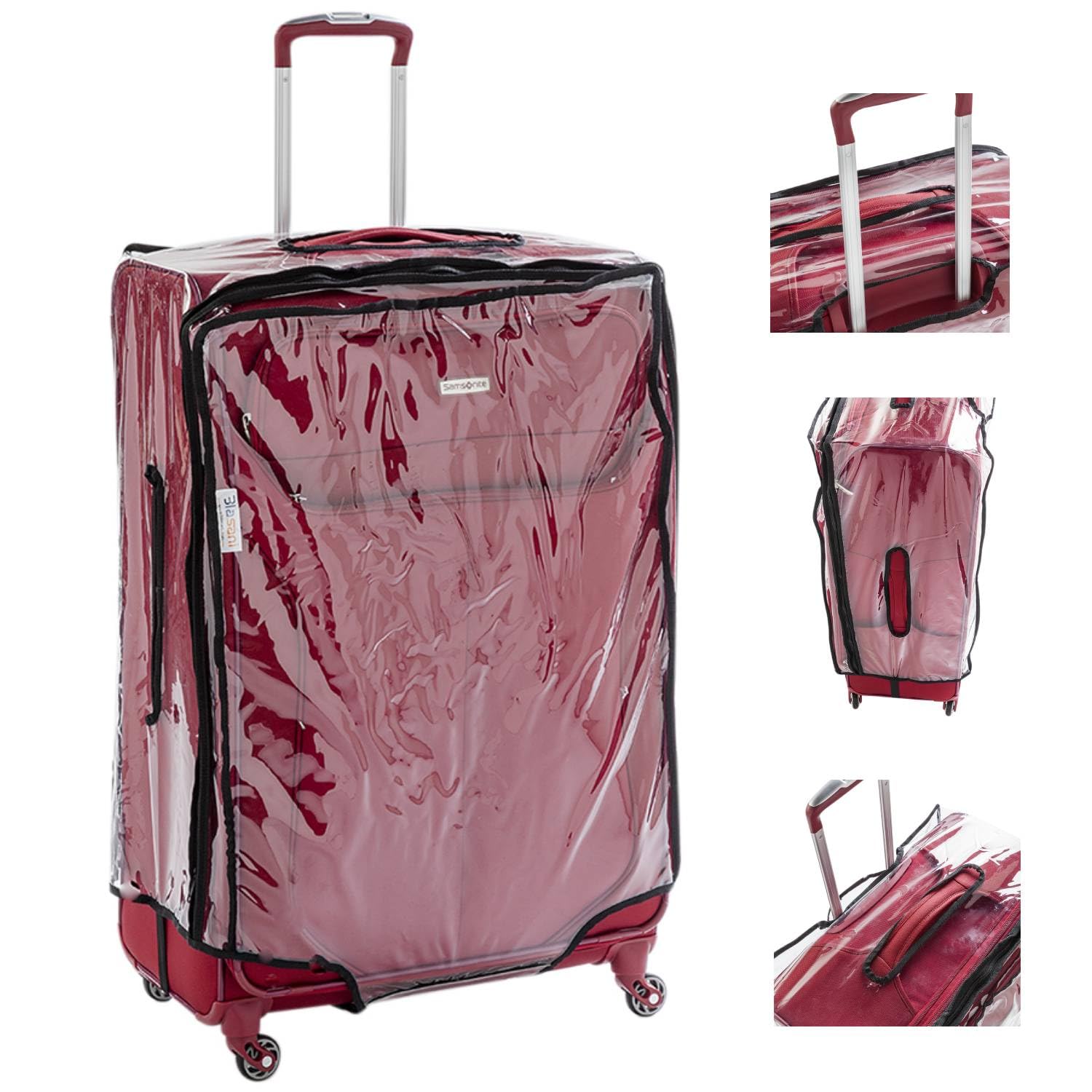 Blasani Luggage Protector Suitcase Clear PVC Cover Fits (20"x21") Bags Clear Small L (15) x W (11) x H (18)