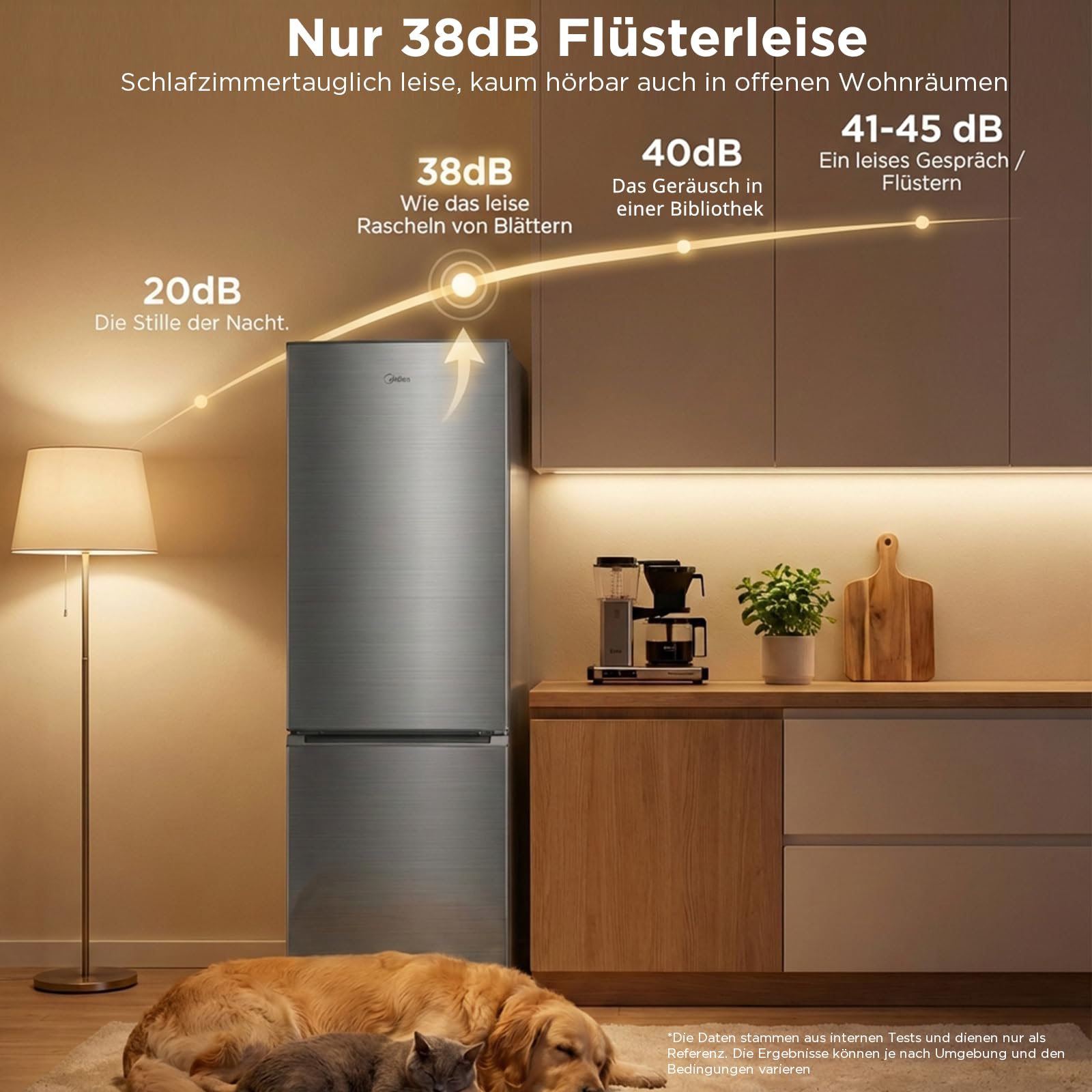 Midea Kühl-Gefrierkombination |270L Kühlschrank mit Gefrierfach | NoFrost, Inverter Kompressor, Super-Kühlfunktion, Multi-air Flow| Leise 38 dB, 140 kWh/Jahr | 180 cm Höhe, ‎Bru-stahl, MERB276FGC46EU 3