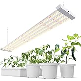 Barrina TX-L84 4FT LED Grow Light, 84W, 4 LED Panels Wider Coverage, Full Spectrum with 730nm IR LEDs, High PPFD, Linkable, Hanging for Plant Lights Indoor, Greenhouse, Vegetable, Seeding, 1 Pack