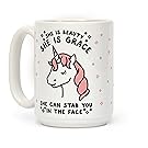 She Is Beauty She Is Grace She Can Stab You In The Face White 15 Ounce Ceramic Coffee Mug by LookHUMAN