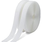 RGEXNST 3/4 Inch x 33 Feet Sew On Hook and Loop Roll, White Non-Adhesive Nylon Fabric Fastener Strips for Clothing Shoes and Hats Sewing, Strong Grip