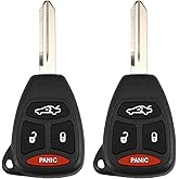 X AUTOHAUX 2pcs 315MHz KOBDT04A Replacement Keyless Entry Remote Car Key Fob for Chrysler 300 for Dodge Avenger Charger for Jeep 4 Button with Door Key