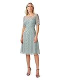 Adrianna Papell Women's Beaded MIDI Dress, Frosted