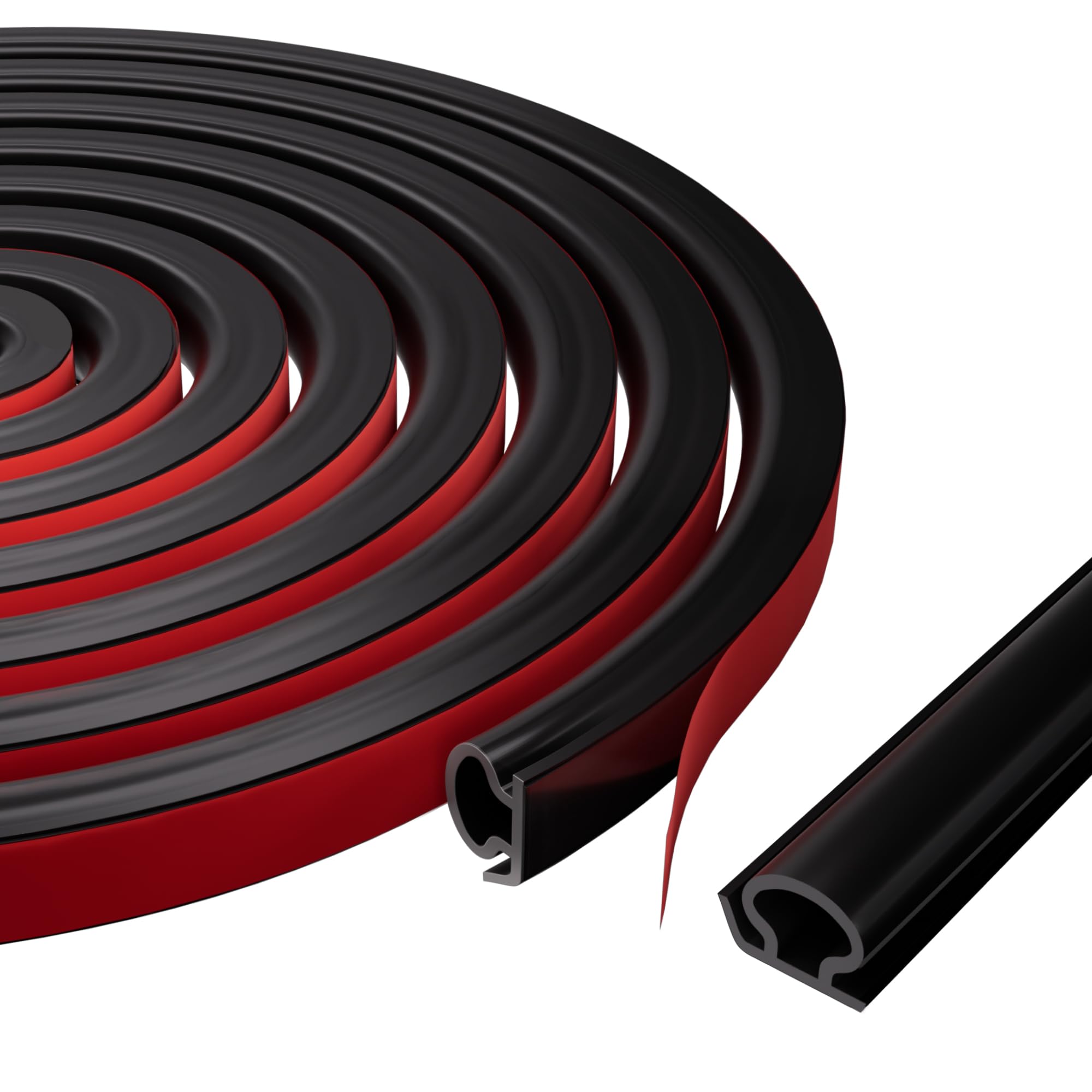 Photo 1 of ?New Upgrade? Weather Stripping Door Seal, Silicone Door Weather Stripping for Door Frame & Window, SelfAdhesive Weatherstripping Insulation Soundproof Strip, Suit for 4-7mm Gap (16.5FT Black)