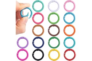 Winsyison Spring O Rings,Round Spring Snap Keyring, Metal Carabiner Clips for Keychain Handbag Purse Dog